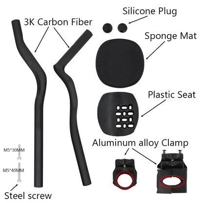 Clip de Guidão Aero em Carbono para Bike Speed