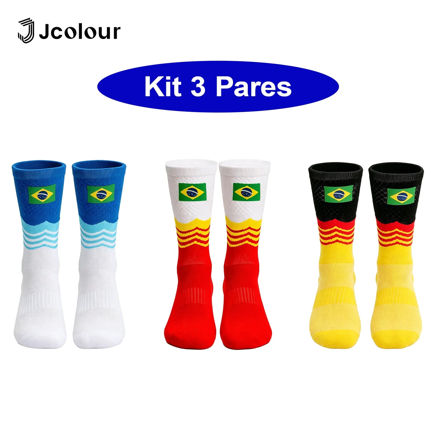 Kit com 3 Pares de Meias Esportivas