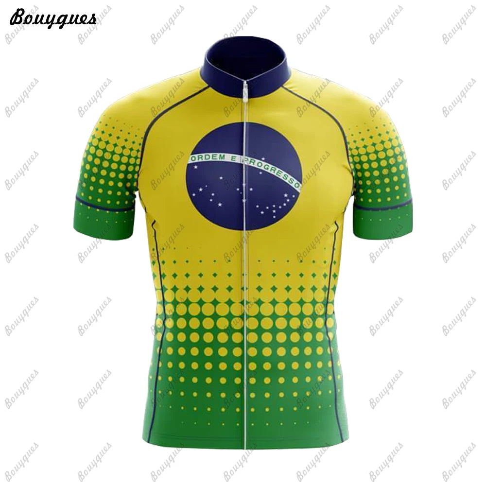 Camisa de Ciclismo Masculina Brazil Pro Team