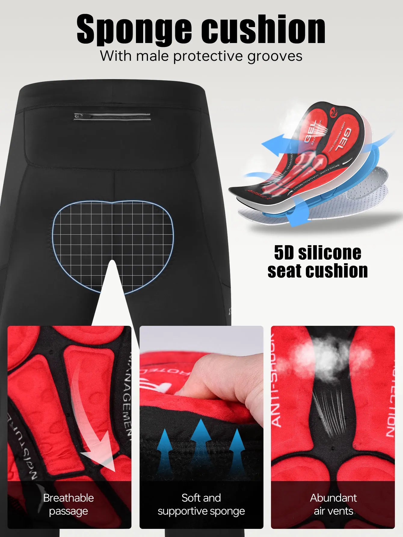 Calça de Ciclismo Masculina X-TIGER