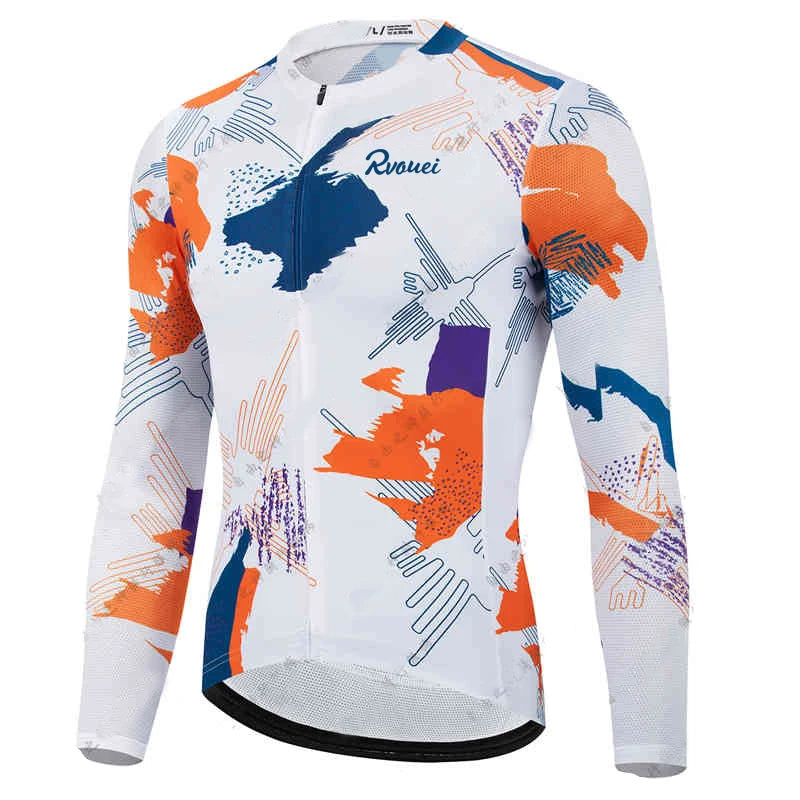 Camisa de Ciclismo Masculina Rvouei