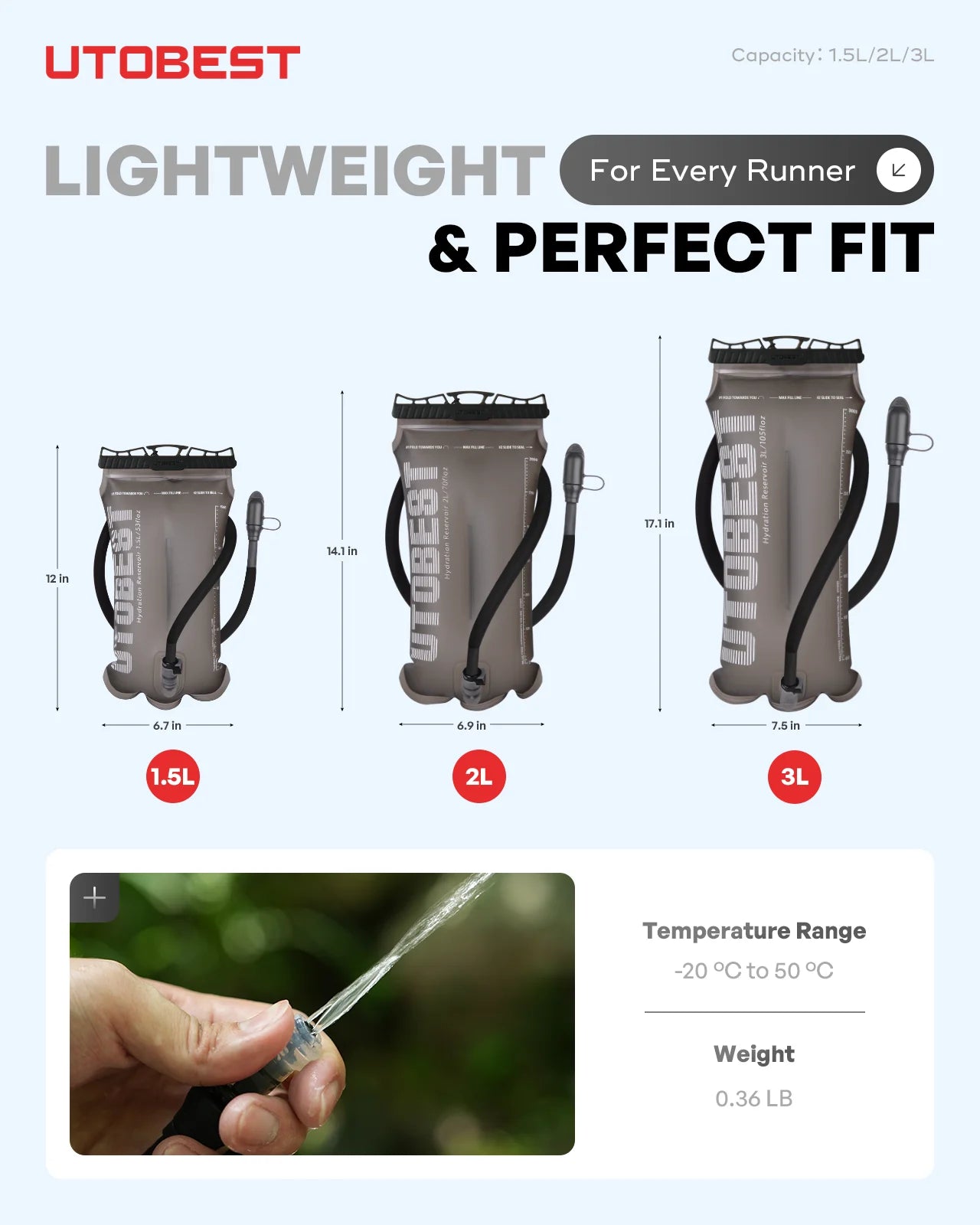 UTOBEST Bolsa de Hidratação TPU