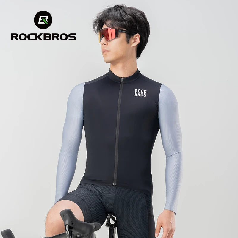 Camisa de Ciclismo Masculina ROCKBROS Color Block