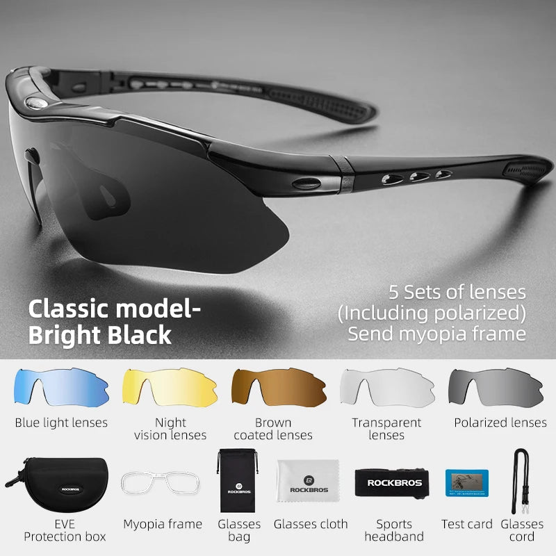 Óculos ROCKBROS Polarizados 5 Lentes