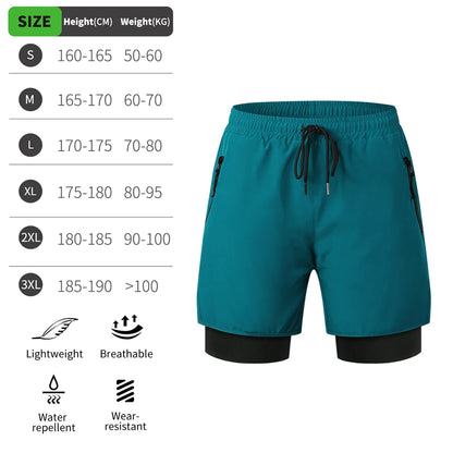 WOSAWE Men's Cycling Shorts 2 in 1