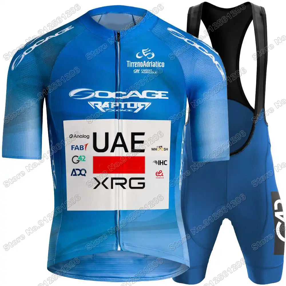 Conjunto de Ciclismo Masculino UAE Team Tadej Pogačar com Bretelle