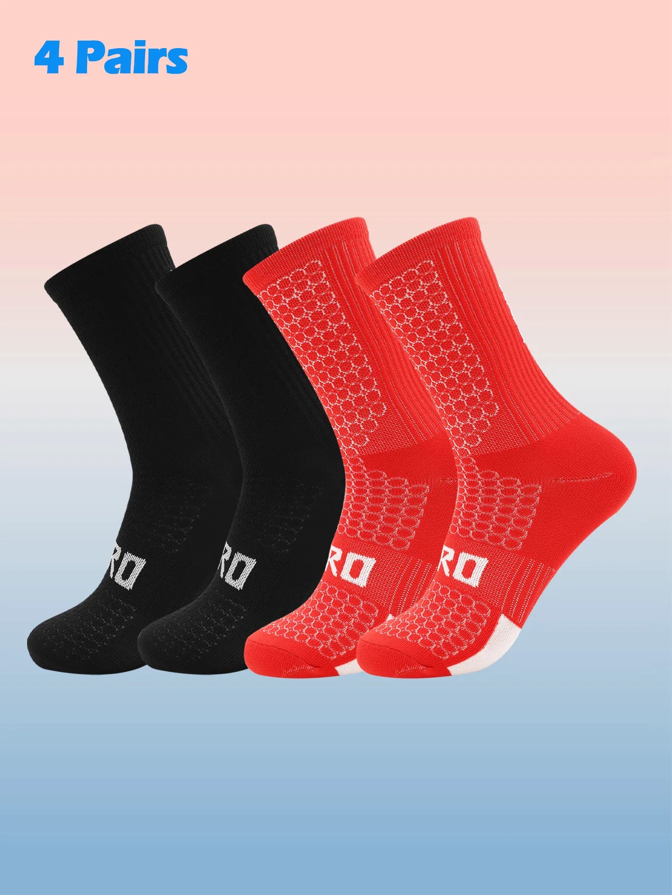 Kit com 4 Pares de Meias Esportivas para Ciclismo e Corrida