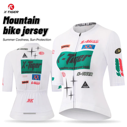 Jersey de Ciclismo Feminina X-TIGER Verão Manga Curta