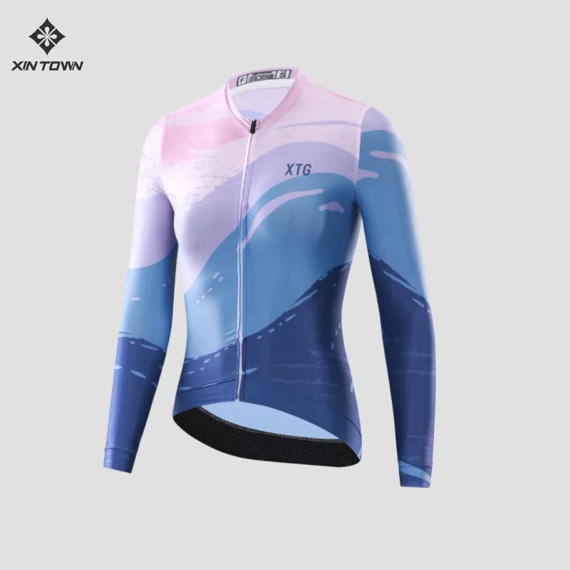 Jersey de Ciclismo Feminina XINTOWN Manga Longa